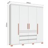 Guarda-Roupa Casal Farnese 4 Portas 6 Gavetas Branco - Pnr Móveis