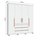 Guarda-Roupa Casal Farnese 4 Portas 6 Gavetas Branco - Pnr Móveis