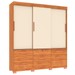 Guarda-Roupa Casal Rovere 3 Portas 9 Gavetas Cinamomo/Off White - Pnr Móveis