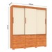Guarda-Roupa Casal Rovere 3 Portas 9 Gavetas Cinamomo/Off White - Pnr Móveis