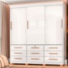 Guarda-Roupa Casal Rovere 3 Portas 9 Gavetas Branco - Pnr Móveis