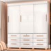 Guarda-Roupa Casal Rovere 3 Portas 9 Gavetas Branco - Pnr Móveis