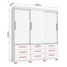 Guarda-Roupa Casal Rovere 3 Portas 9 Gavetas Branco - Pnr Móveis