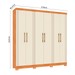 Guarda-Roupa Casal Fiorini 6 Portas 4 Gavetas Cinamomo/Off White - Pnr Móveis