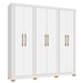 Guarda-Roupa Casal Fiorini 6 Portas 4 Gavetas Branco - Pnr Móveis