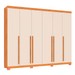 Guarda-Roupa Casal Finesse 6 Portas 8 Gavetas 100% Mdf Cinamomo/Off White - Pnr Móveis
