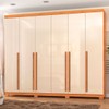 Guarda-Roupa Casal Finesse 6 Portas 8 Gavetas 100% Mdf Cinamomo/Off White - Pnr Móveis