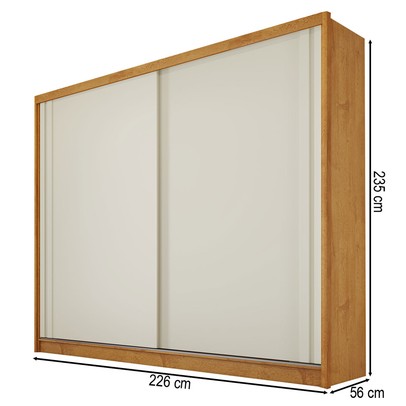 Guarda-Roupa Casal Monterey 2 Portas 4 Gavetas 100% Mdf Peroba/Off White - Mademarques