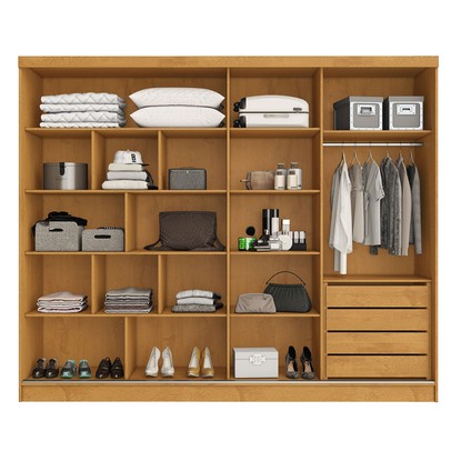 Guarda-Roupa Casal Monterey 2 Portas 4 Gavetas 100% Mdf Peroba/Off White - Mademarques