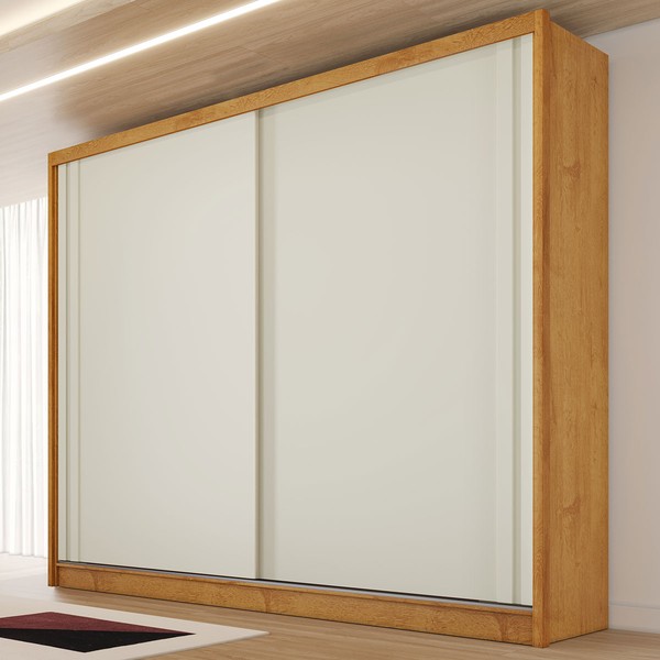 Guarda-Roupa Casal Monterey 2 Portas 4 Gavetas 100% Mdf Peroba/Off White - Mademarques