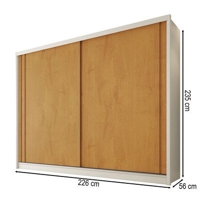 Guarda-Roupa Casal Monterey 2 Portas 4 Gavetas 100% Mdf Off White/Peroba - Mademarques
