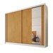 Guarda-Roupa Casal Monterey 2 Portas 4 Gavetas 100% Mdf com Espelho Off White/Peroba - Mademarques