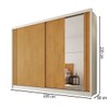 Guarda-Roupa Casal Monterey 2 Portas 4 Gavetas 100% Mdf com Espelho Off White/Peroba - Mademarques