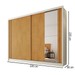 Guarda-Roupa Casal Monterey 2 Portas 4 Gavetas 100% Mdf com Espelho Off White/Peroba - Mademarques