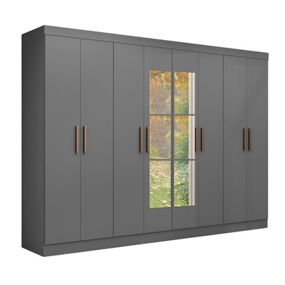Guarda-Roupa Paris 8 Portas 4 Gavetas com Espelho Onix - Maxel