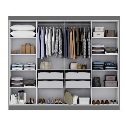 Guarda-Roupa Paris 8 Portas 4 Gavetas com Espelho Onix - Maxel