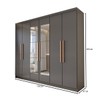 Guarda-Roupa Casal Odisseia 6 Portas 2 Gavetas com Espelho Onix - Panorama Móveis