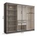 Guarda-Roupa Casal Odisseia 6 Portas 2 Gavetas com Espelho Onix - Panorama Móveis