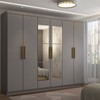 Guarda-Roupa Casal Odisseia 6 Portas 2 Gavetas com Espelho Onix - Panorama Móveis