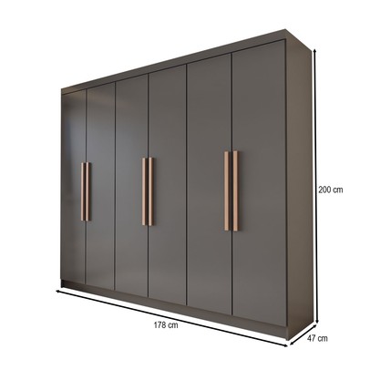 Guarda-Roupa Casal Odisseia 6 Portas 2 Gavetas Onix - Panorama Móveis