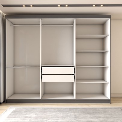 Guarda-Roupa Casal Odisseia 6 Portas 2 Gavetas Onix - Panorama Móveis