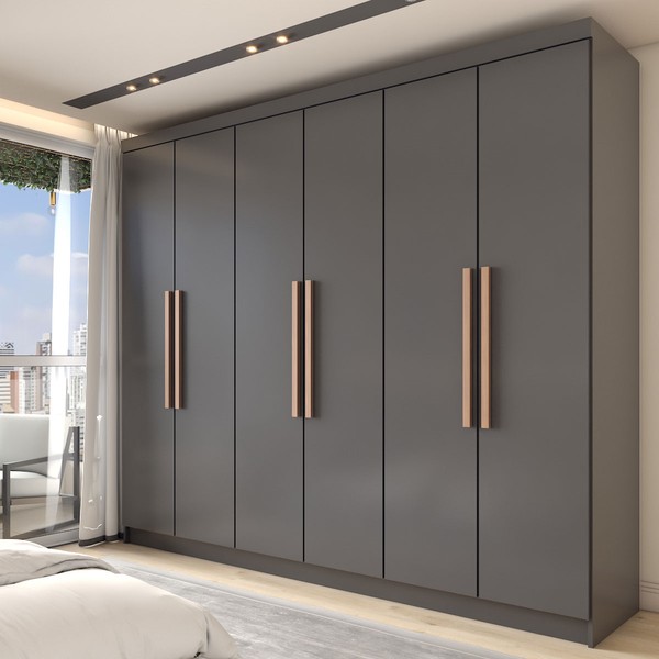 Guarda-Roupa Casal Odisseia 6 Portas 2 Gavetas Onix - Panorama Móveis