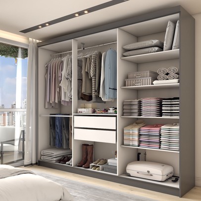 Guarda-Roupa Casal Odisseia 6 Portas 2 Gavetas Onix - Panorama Móveis