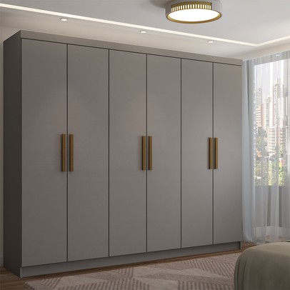 Guarda-Roupa Casal Odisseia 6 Portas 2 Gavetas Onix - Panorama Móveis