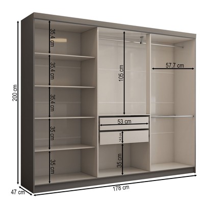 Guarda-Roupa Casal Odisseia 6 Portas 2 Gavetas Onix - Panorama Móveis