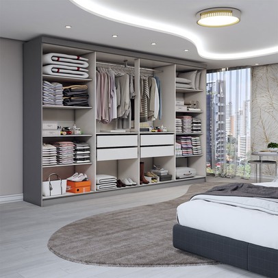 Guarda-Roupa Casal Odisseia 8 Portas 4 Gavetas Onix - Panorama Móveis