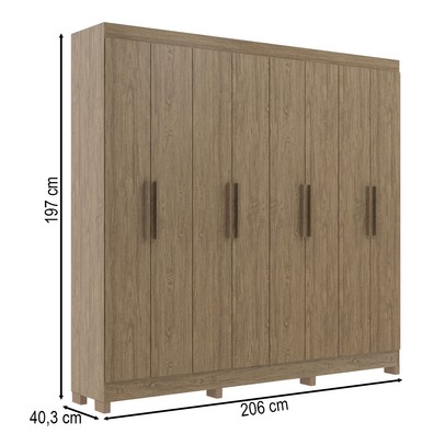 Guarda-Roupa Casal 8 Portas Rp1803 Wood - Decibal
