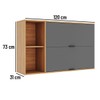 Armário Aéreo Cozinha Castanha 2 Portas 915003 Cinza/Freijó - Telasul