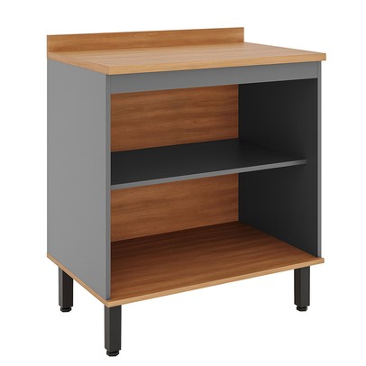 Balcão de Cozinha Castanha 2 Portas 1 Prateleira Freijó/Cinza - Telasul