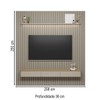 Painel para TV Até 85 Polegadas 3 Portas 1 Prateleira Ripado Tauri/Gris Fosco 810010304 - Linea Brasil