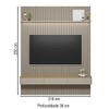 Painel para TV Até 85 Polegadas 3 Portas 1 Prateleira Ripado Tauri/Gris Fosco 810010303 - Linea Brasil