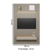Painel para TV Até 75 Polegadas 2 Portas 1 Prateleira Ripado Tauri/Gris Fosco 810010302 - Linea Brasil