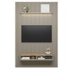 Painel para TV Até 75 Polegadas 2 Portas 1 Prateleira Ripado Tauri/Gris Fosco 810010302 - Linea Brasil