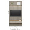 Painel para TV Até 60 Polegadas 2 Portas 1 Prateleira Ripado Tauri/Gris Fosco 810010301 - Linea Brasil