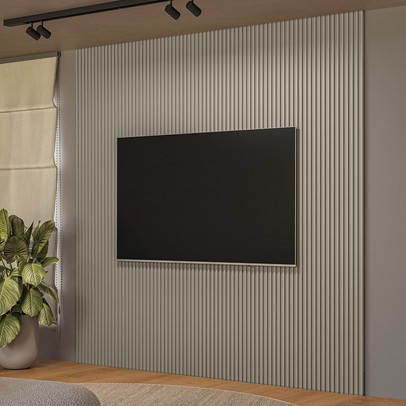 Painel para TV Até 85 Polegadas Ripado Gris Fosco 810010151 - Linea Brasil