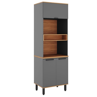 Paneleiro Castanha 3 Portas Cinza/Freijó - Telasul