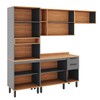 Cozinha Completa Castanha 9 Portas 2 Gavetas 915413 Cinza/Freijó - Telasul