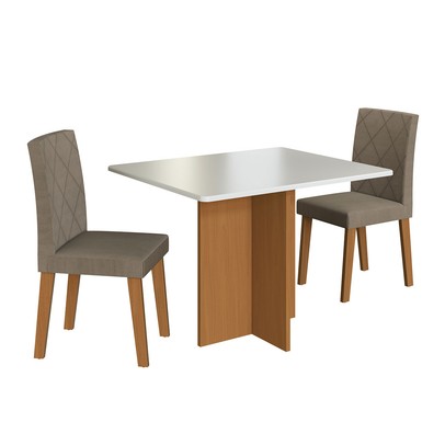 Mesa de Jantar 2 Lugares Cup Tecido Cacau - Pnr Móveis