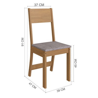 Mesa de Jantar 6 Lugares Astana Freijó/Off White - Pnr Móveis