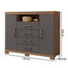 Cômoda Havana Master 2 Portas 4 Gavetas Jatoba/Grafite 30994 - Santos Andirá