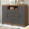 Cômoda Havana Master 2 Portas 4 Gavetas Jatoba/Grafite 30994 - Santos Andirá