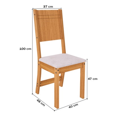 Mesa de Jantar 4 Lugares índia Freijó/Off White - Pnr Móveis