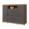 Cômoda Havana Master 2 Portas 4 Gavetas Jatoba/Grafite 309943 - Santos Andirá
