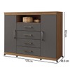 Cômoda Havana Master 2 Portas 4 Gavetas Jatoba/Grafite 309943 - Santos Andirá