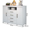 Cômoda Havana Master 2 Portas 4 Gavetas Branco 309943 - Santos Andirá