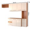 Armário de Cozinha com Balcão Maitê 7 Portas 2 Gaveta Cinamomo/Off White - Panorama Móveis